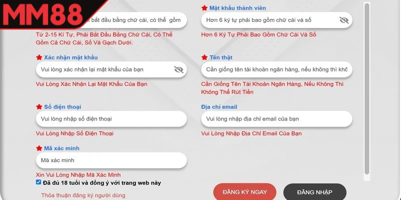 Đăng ký MM88