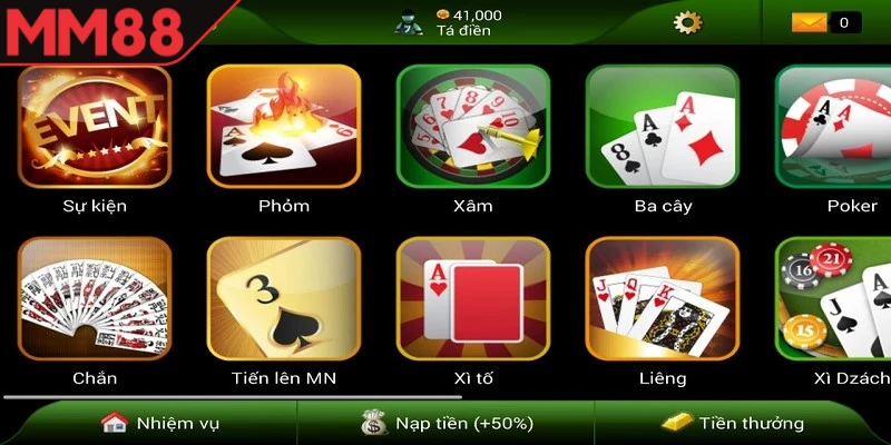 Top 10 game bài MM88